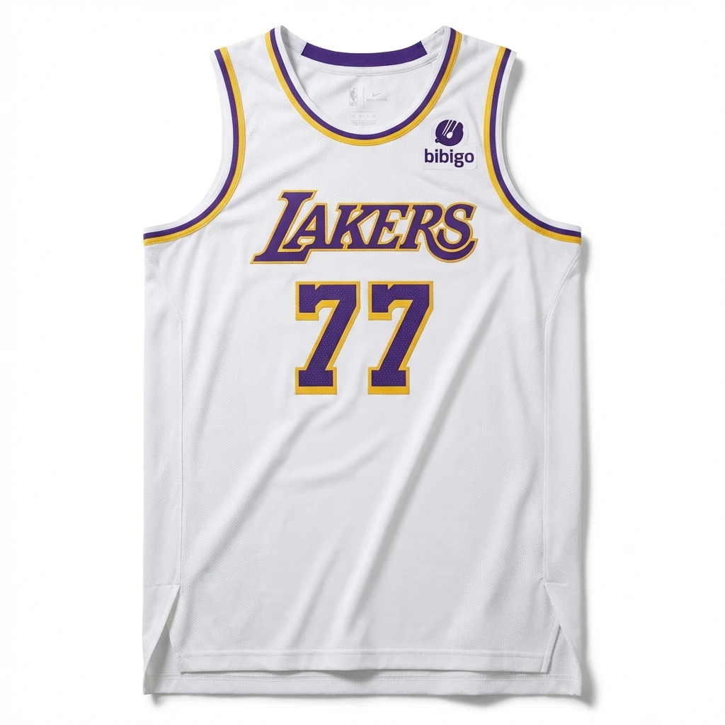The No. 77 white basketball jersey of the Mavericks.