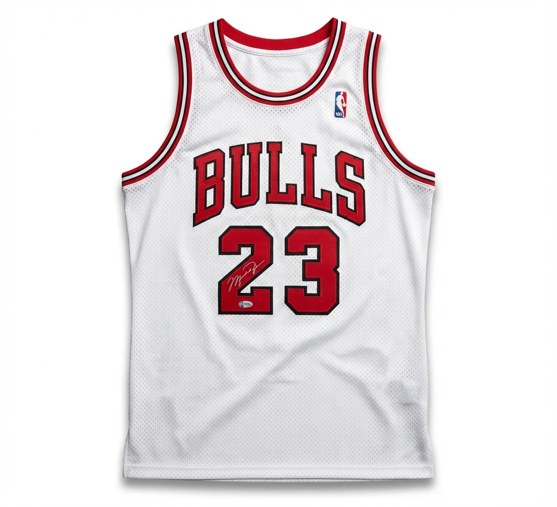 The classic white jersey of the Michael Jordan