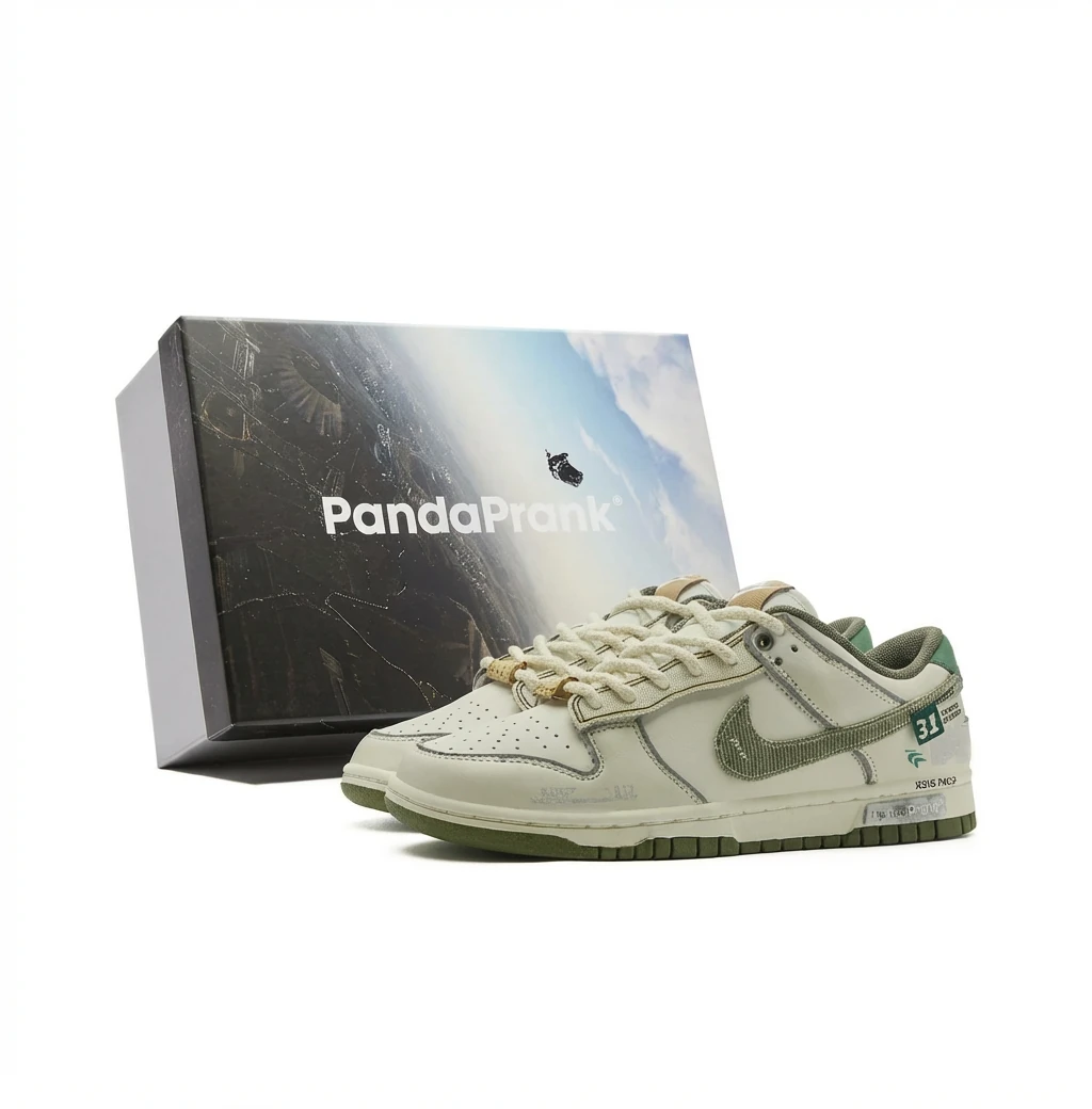 Nike retro-style light green canvas shoes