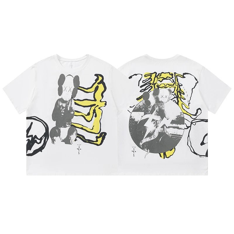 Travis Scott Patterned Graphic T-shirt Brown Travis Scott with Polished Detail