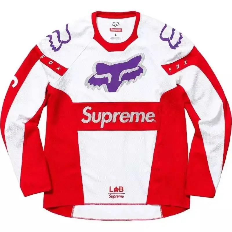 Supreme red and white sporty top