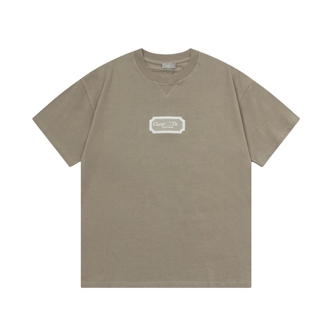 Dior Couture Minimalist Khaki Short-sleeve T-shirt