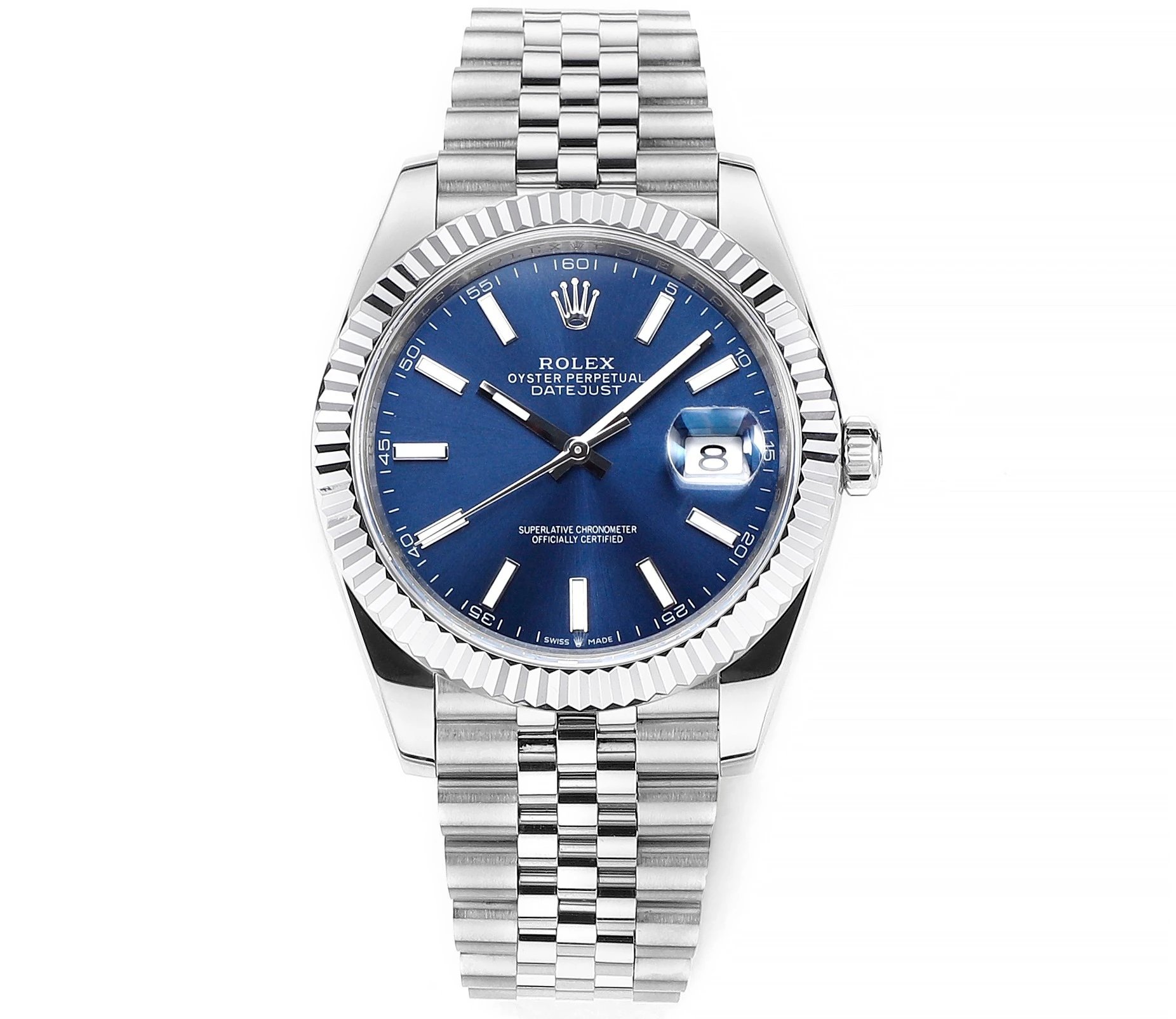Silver And Blue Gift Edit Rolex Datejust Automatic Watch