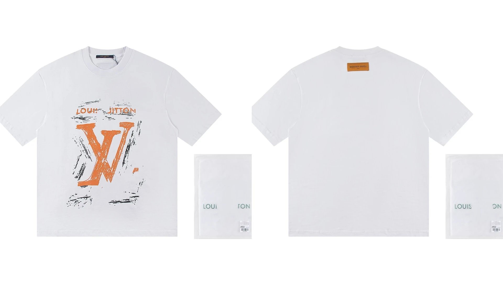 Louis Vuitton Graffiti Trendy Cool Style White Short-sleeve T-shirt