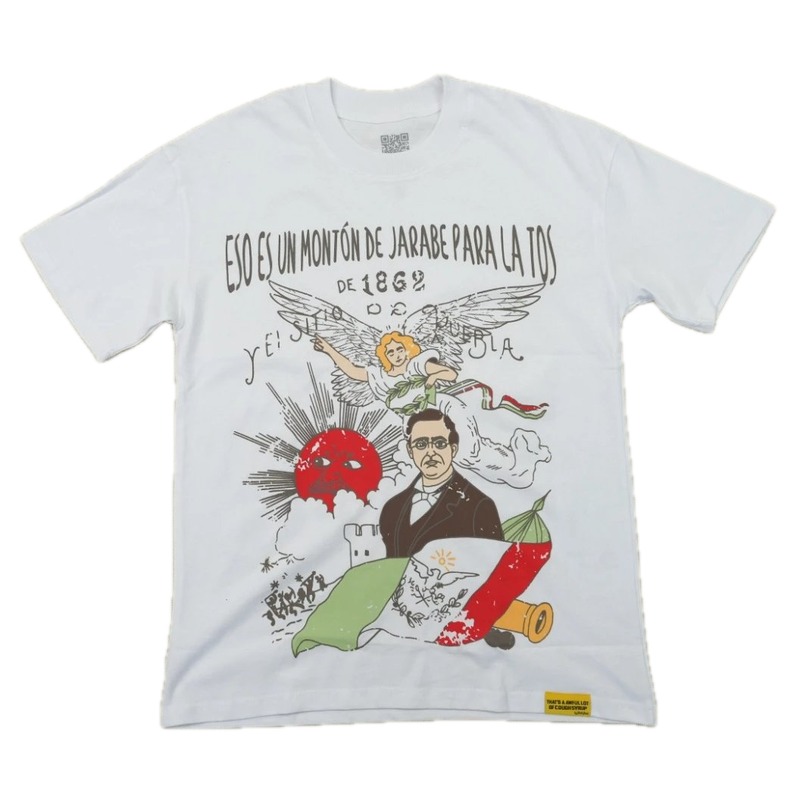 ALOCS Illustration Vintage Street Style White T-Shirt