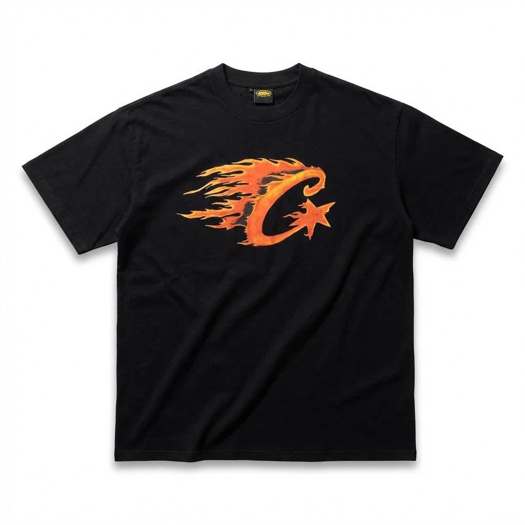 Corteiz Flame Wind Black T-shirt