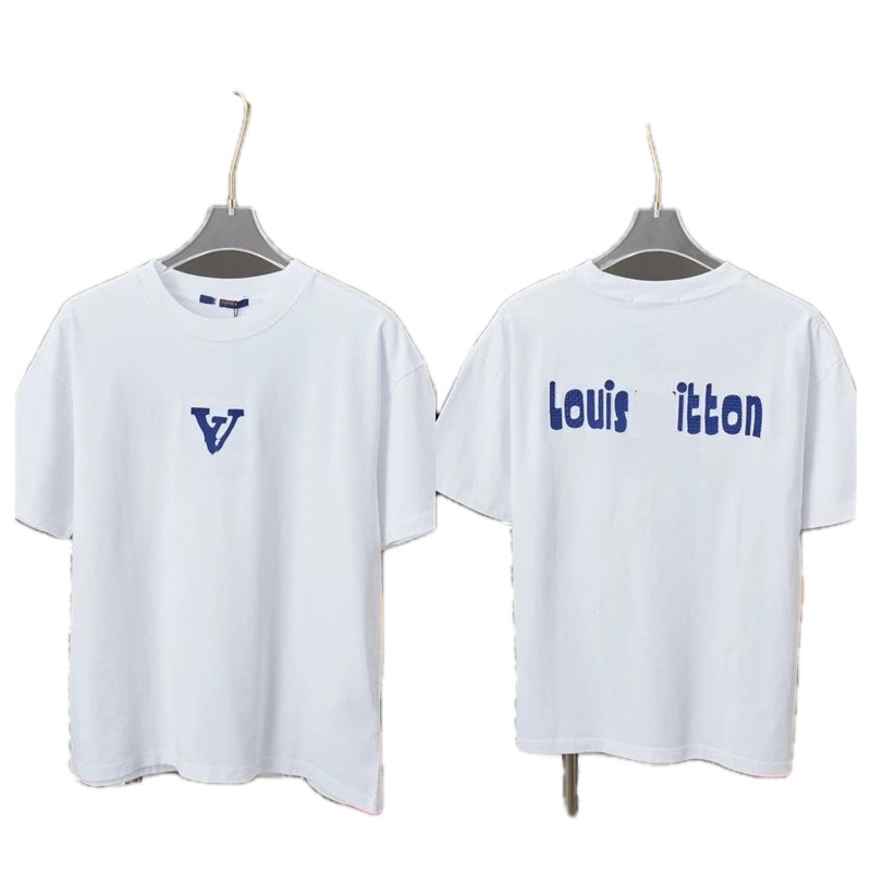 Louis Vuitton Embroidered Trendy Style White Short-sleeve T-shirt