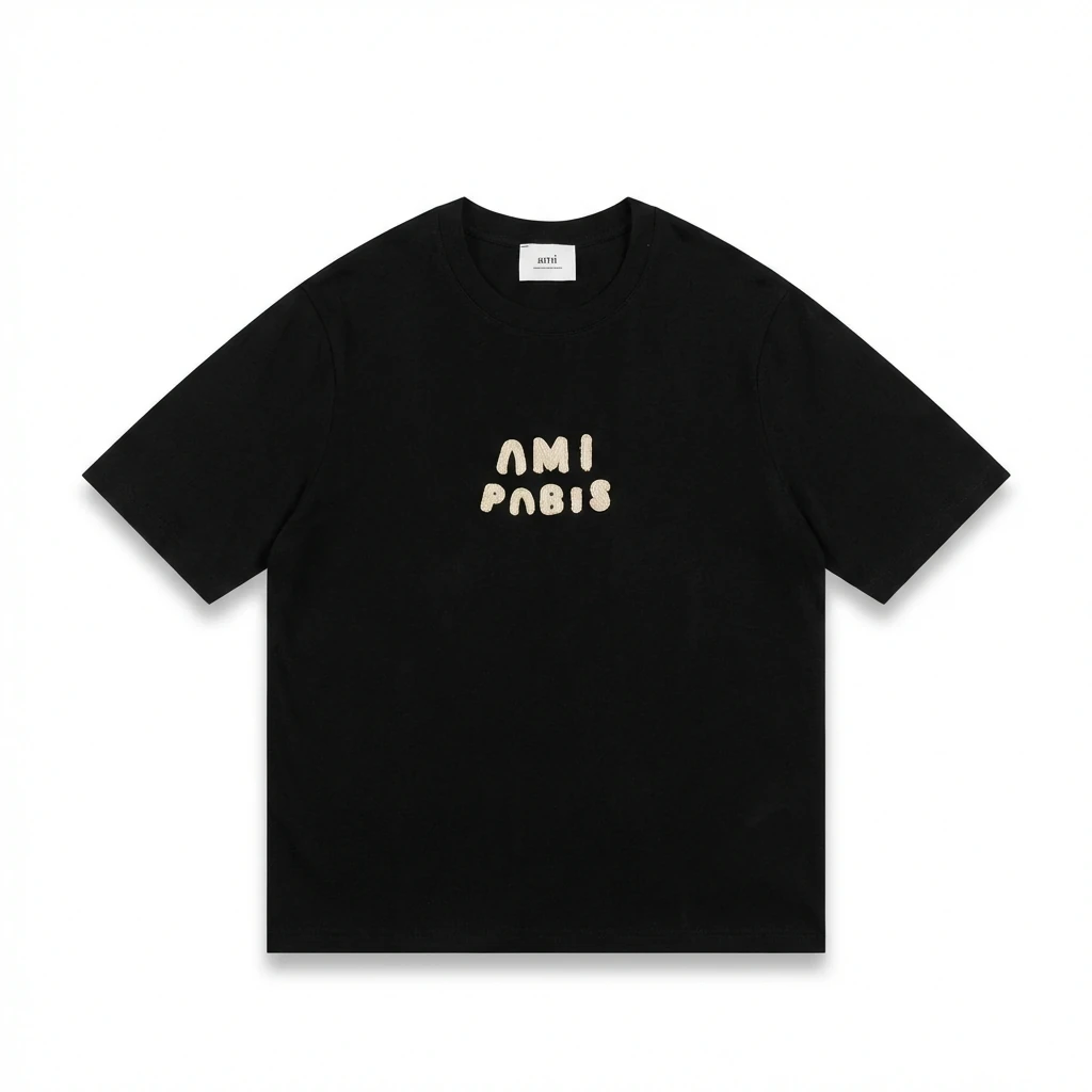 AMI Paris Alphabet Style Black T-shirt