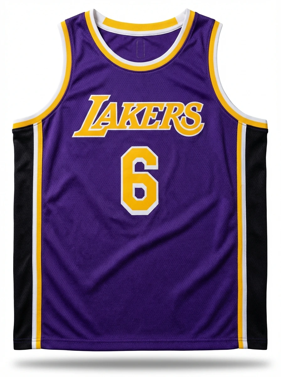 Nike LeBron James purple and gold Lakers jersey