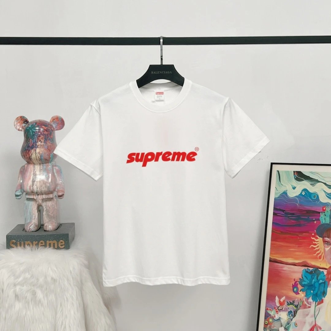 Supreme Classic Logo Street Style White T-shirt