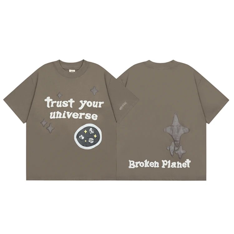 Broken Hearts Raised-Print Graphic Camel Style Bpi10 Graphic T-Shirt Travel Styling