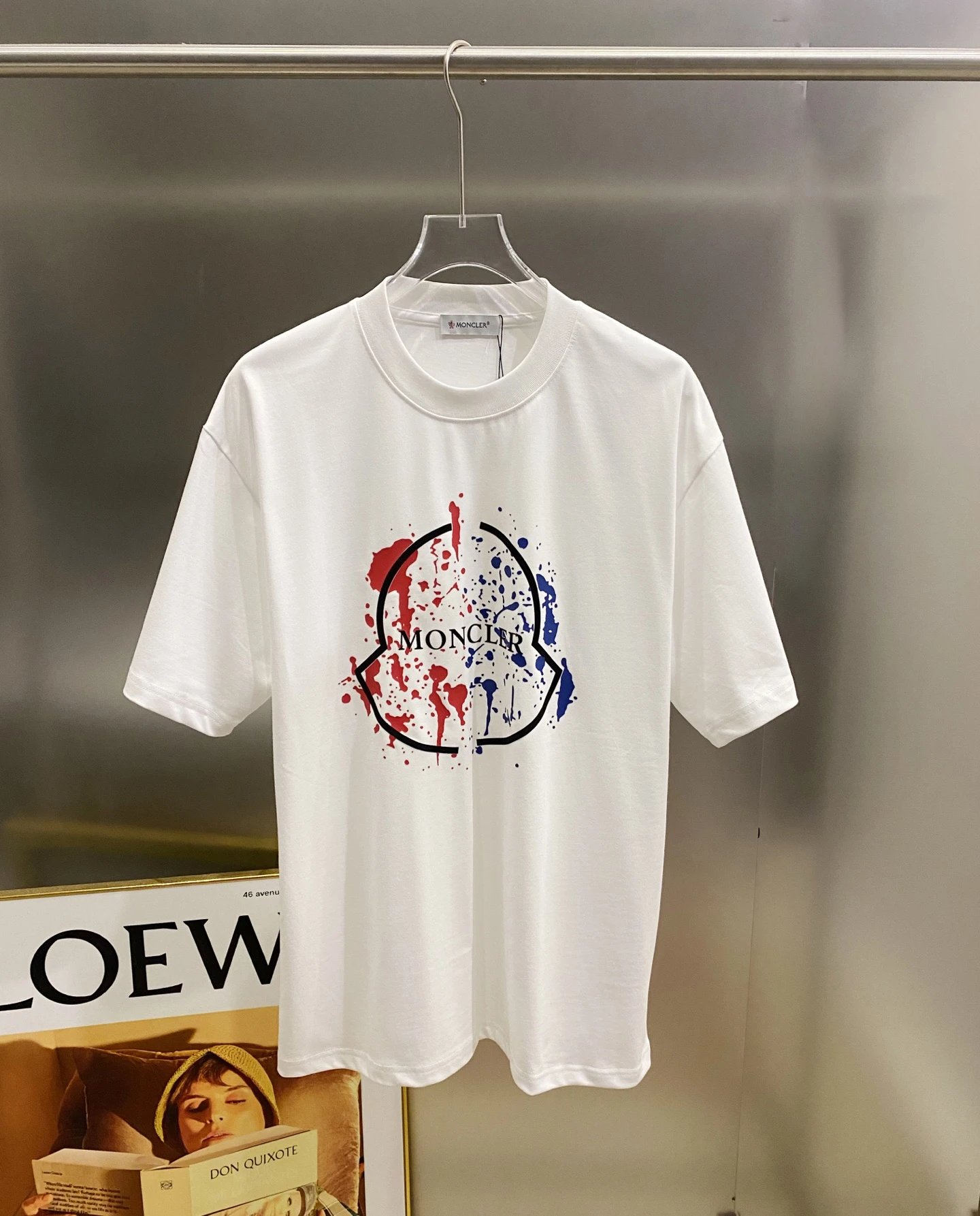 Moncler graffiti-style white T-shirt