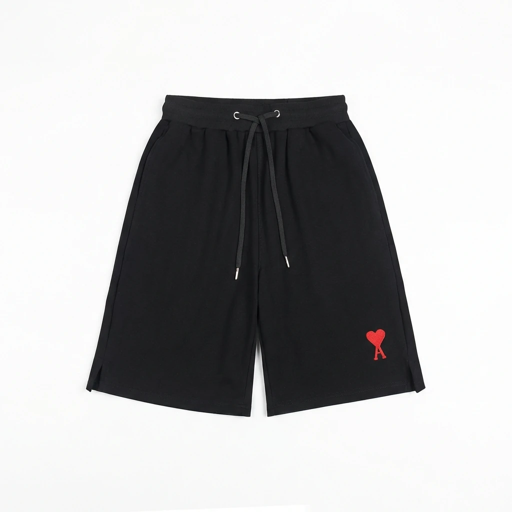 AMI Embroidered Love Heart Casual Shorts