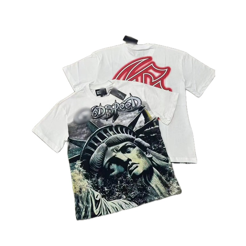 GOD Statue of Liberty Vintage Street White T-Shirt