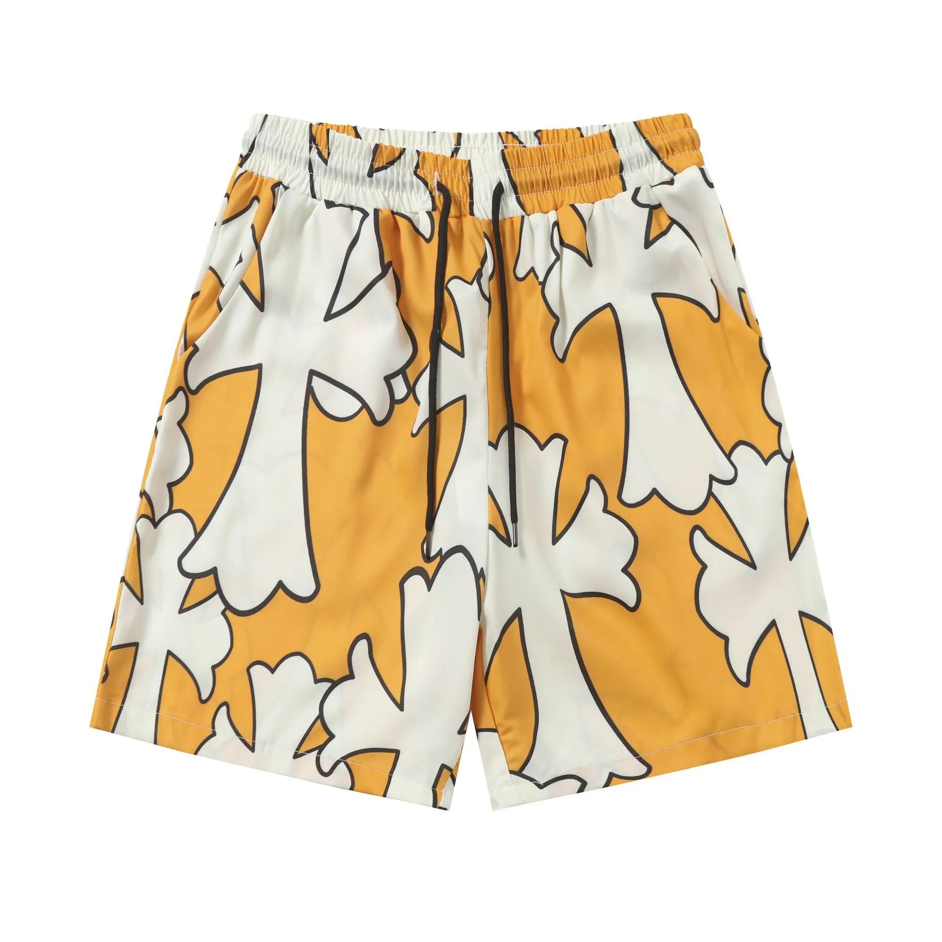 Chrome Hearts Cross Trendy Cool Yellow Shorts
