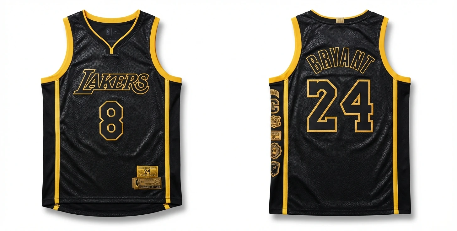 The No. 24 jersey of Kobe Bryant of the Los Angeles Lakers.