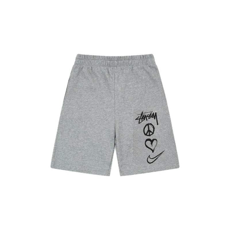 Stussy graffiti-style gray shorts