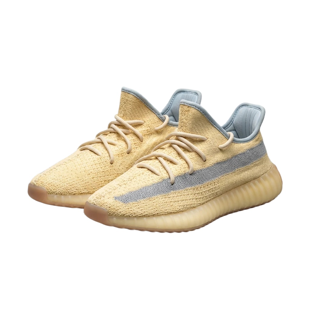 The minimalist style light yellow shoes of Yeezy 350 v2