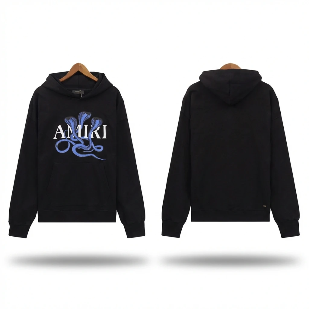 AMIRI Snake Pattern Trendy and Cool Black Sweatshirt
