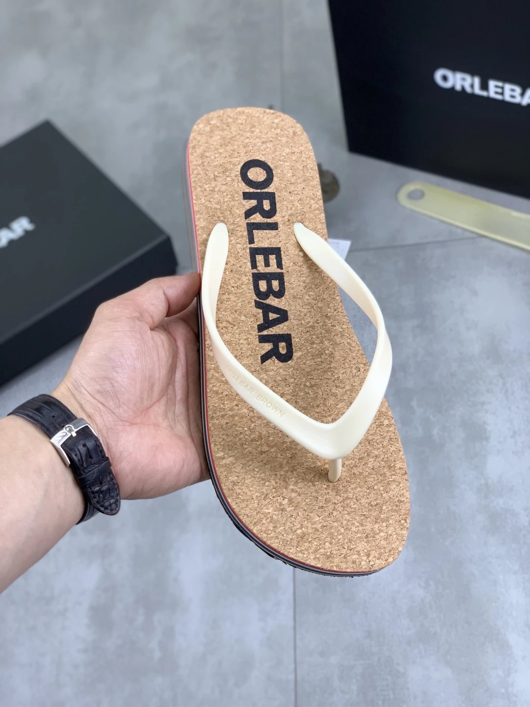 ORLEBAR BROWN Casual Off-white Cork Flip-flops