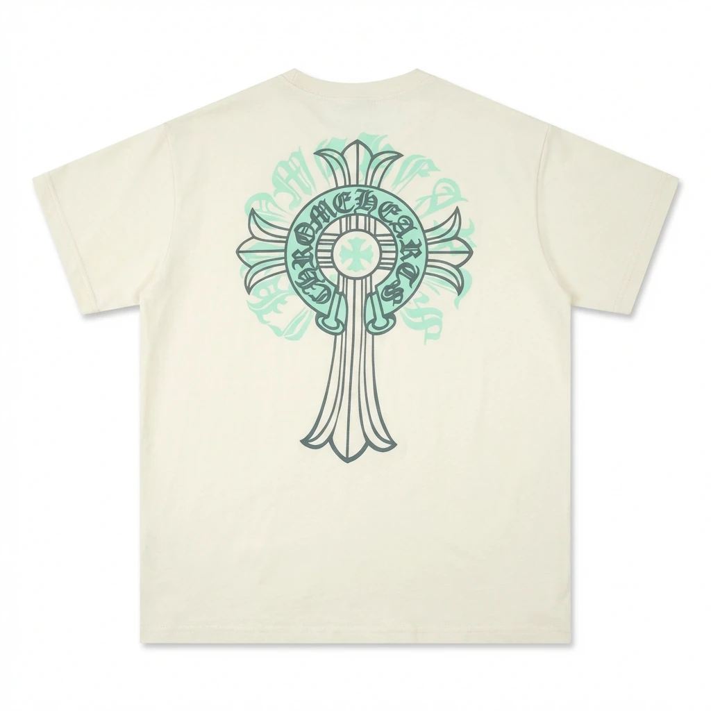 Chrome Hearts retro-style beige T-shirt
