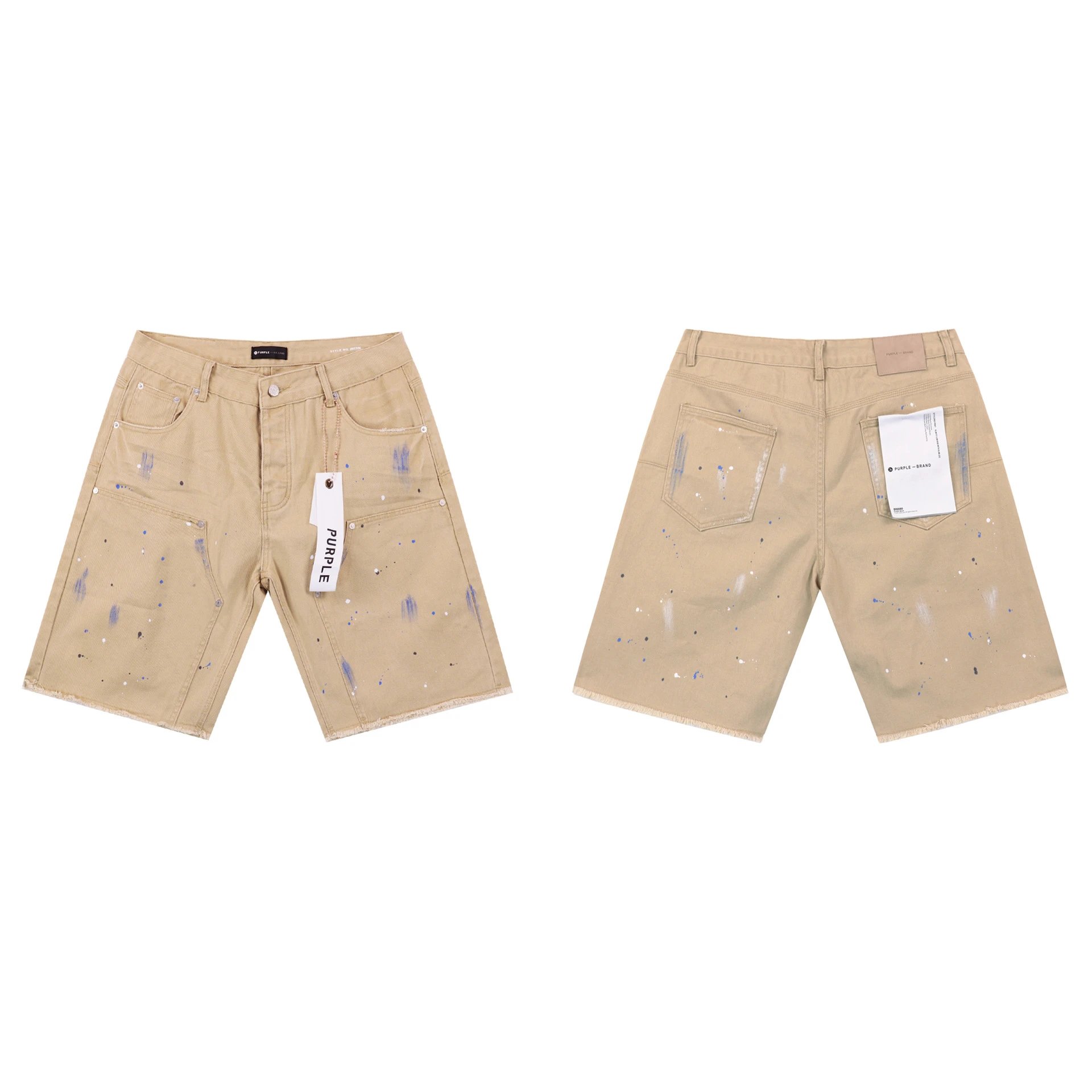 PurpleGodspeed Ink-splashing Style Khaki Shorts