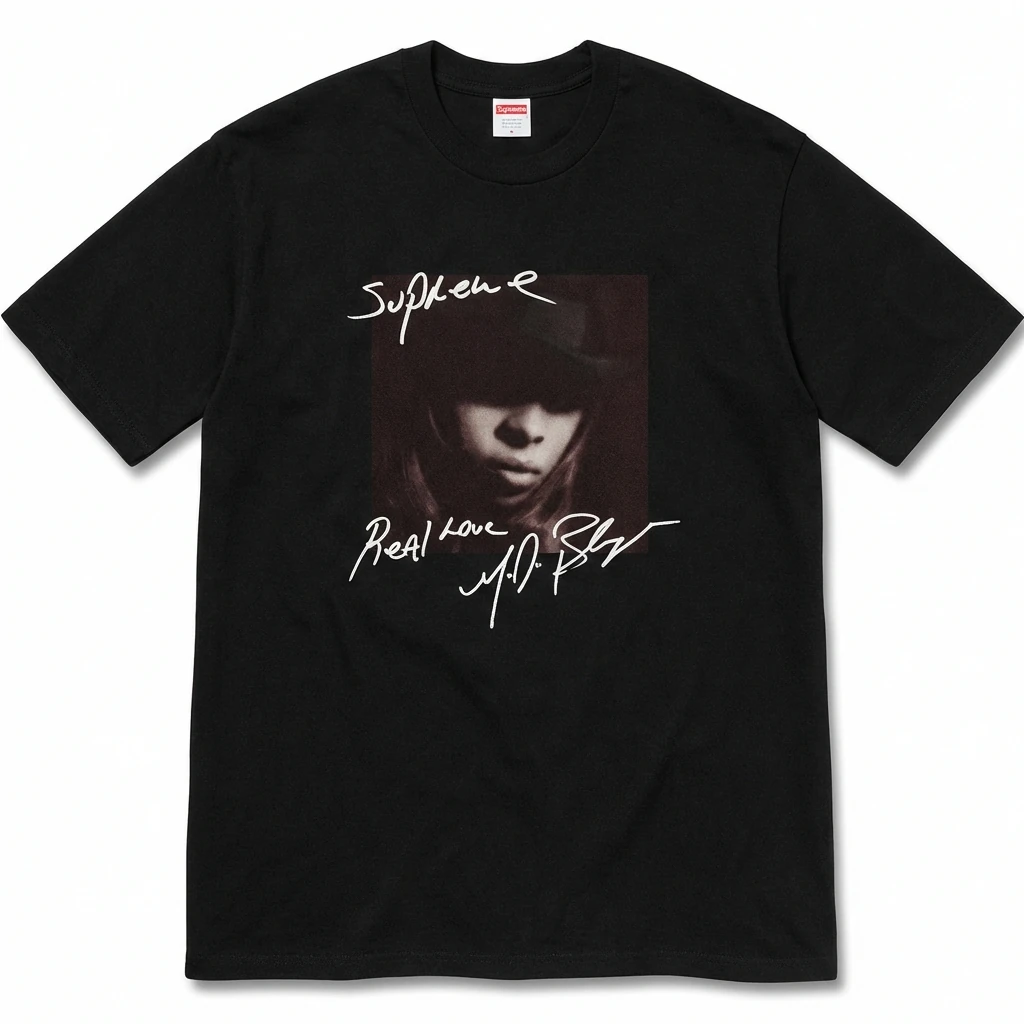 Supreme Real Love Style Black T-shirt