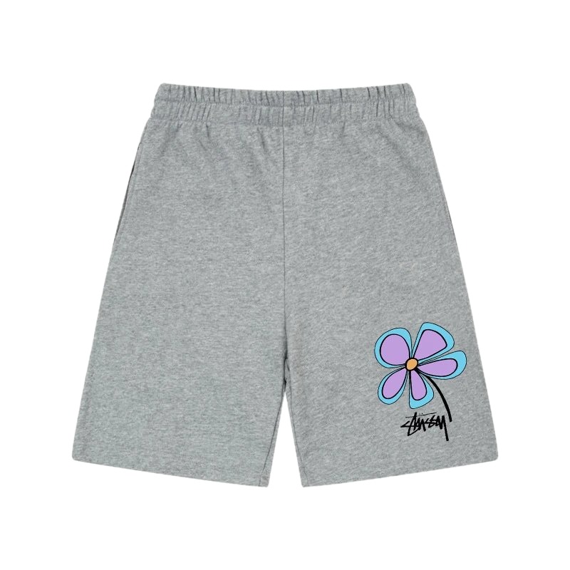 Stussy floral-style gray shorts