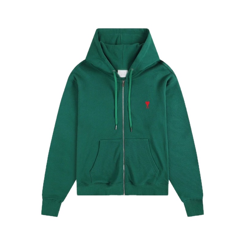 AMI Minimalist Style Dark Green Hoodie