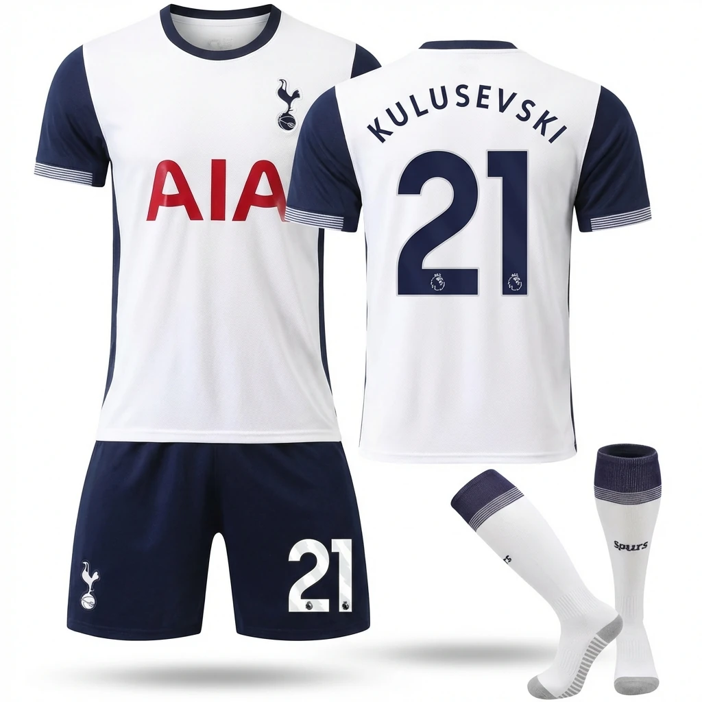 Spurs No. 21 sporty white and blue jersey