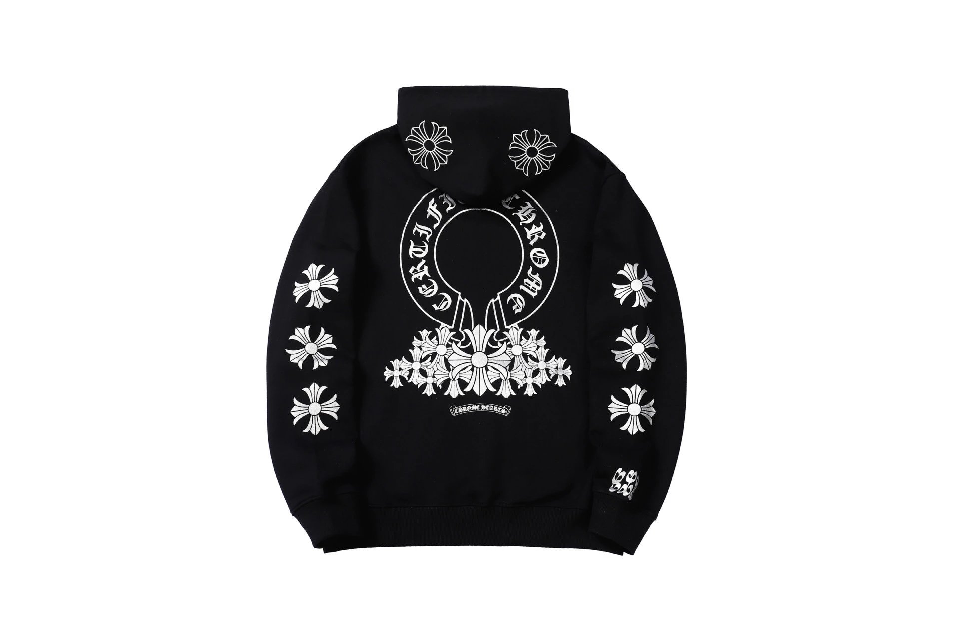 Chrome Hearts Urban Cross graphic hoodie Black Blue Cross with Statement Pattern