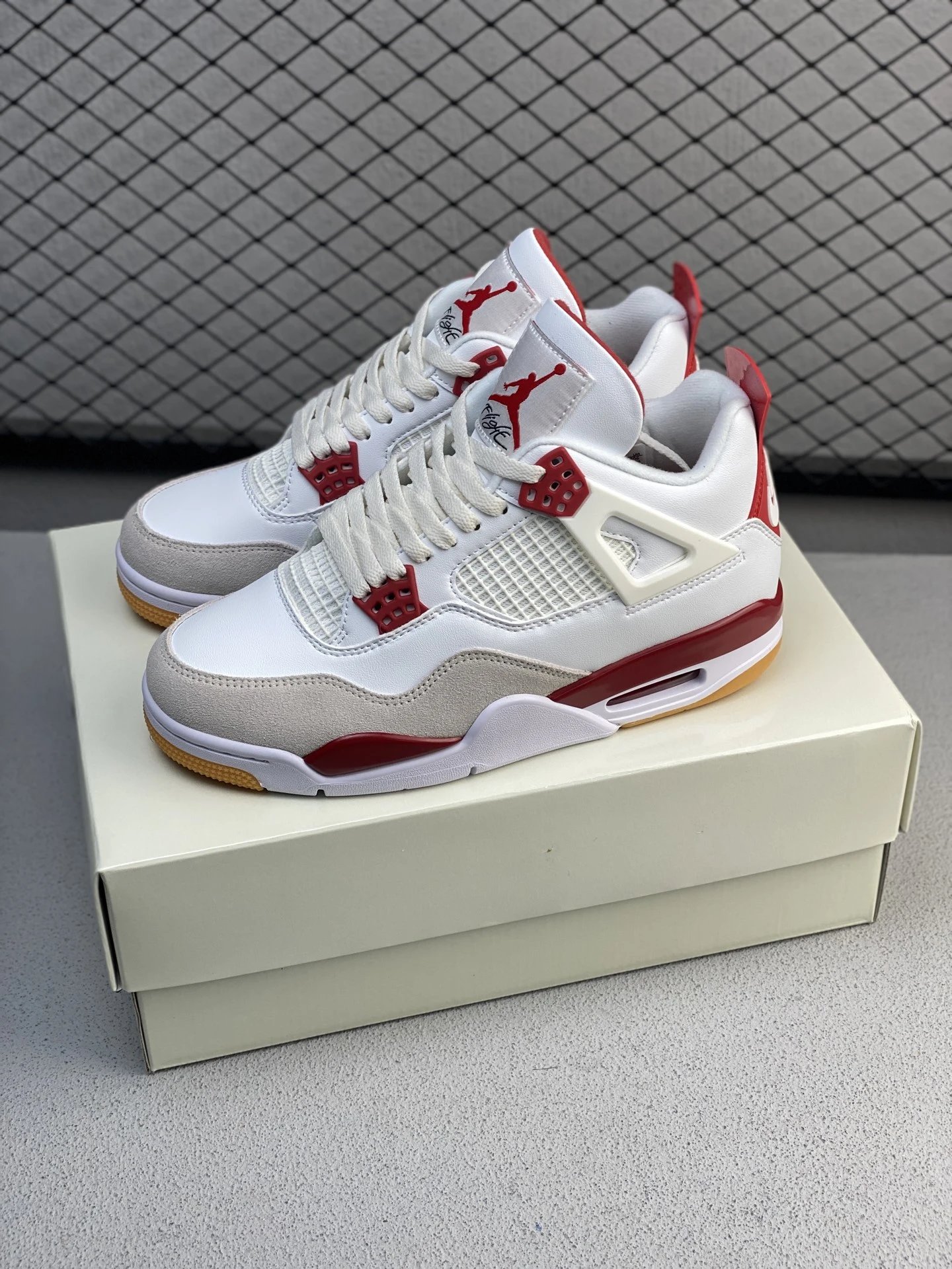 Jordan White and Red Basketball High-Tops, Structured High Top