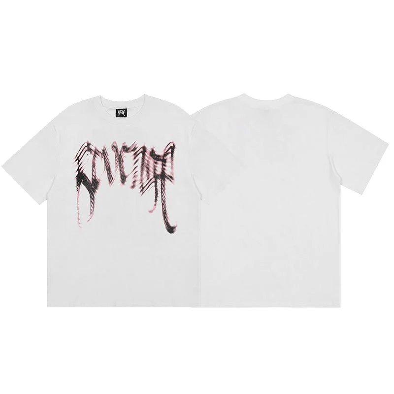 Revenge White Skull Graphic T-Shirt Campus Look
