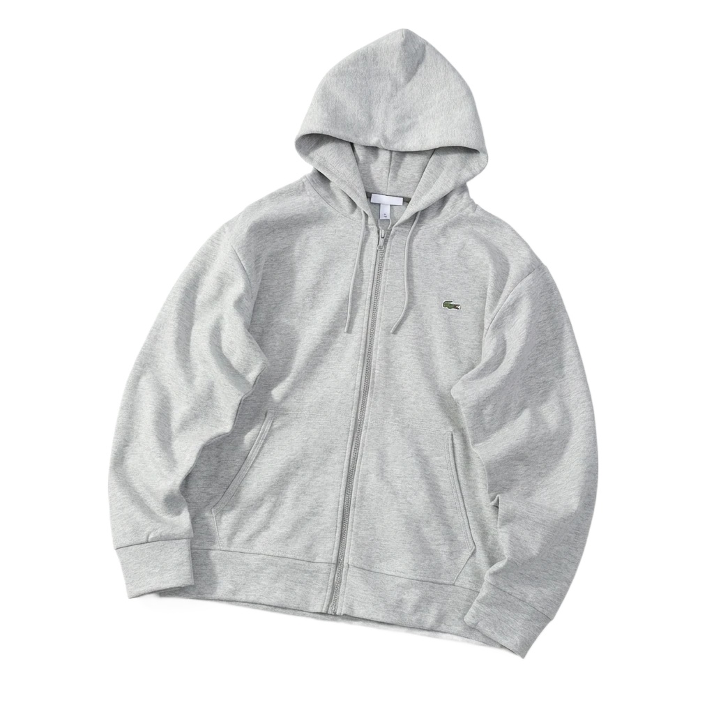 Lacoste simple-style light gray hoodie