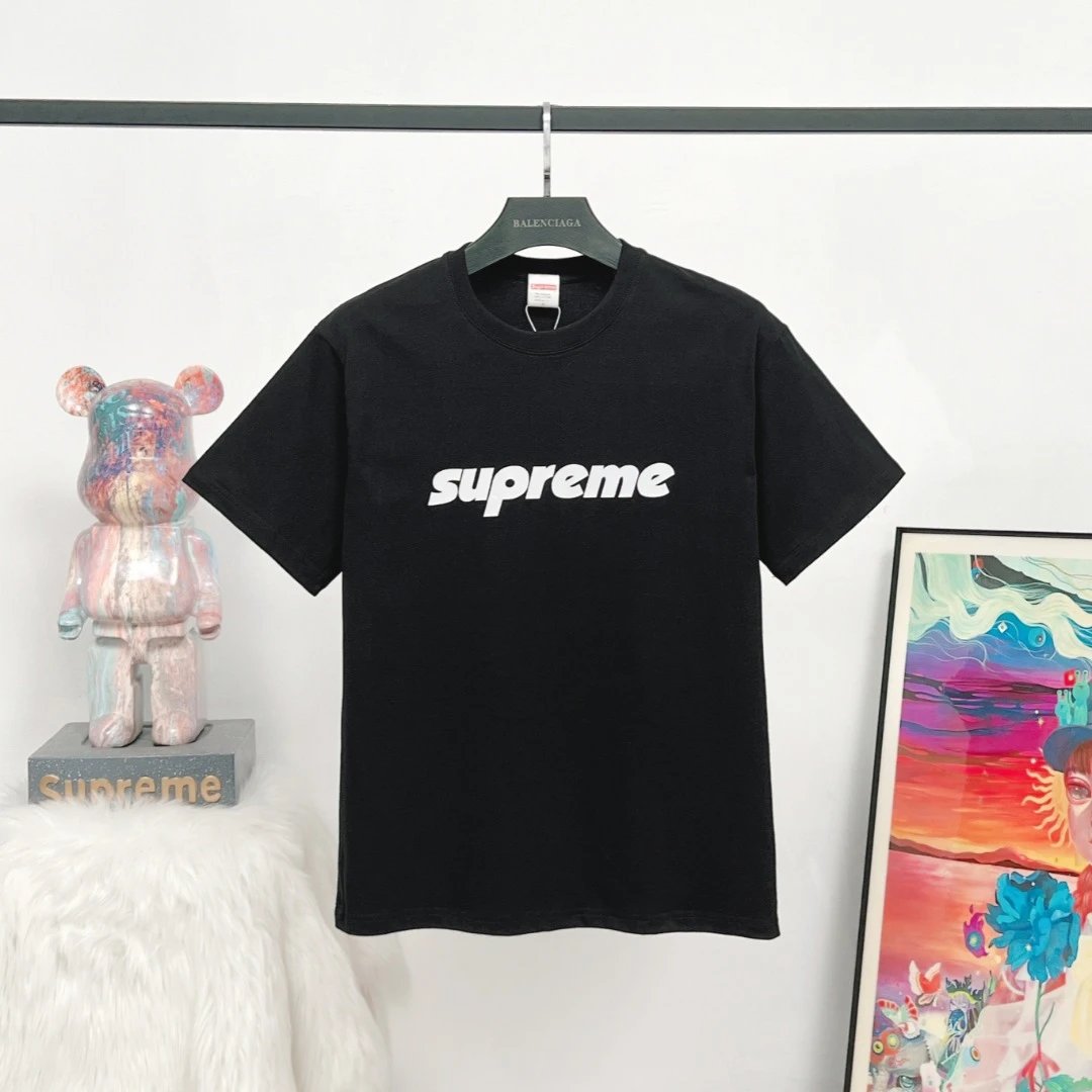 Supreme Classic Logo Street Style Black Short-sleeve T-shirt