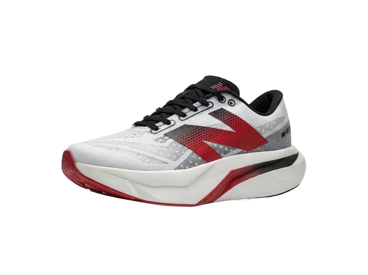 New Balance Racing Style White and Red Running Shoes