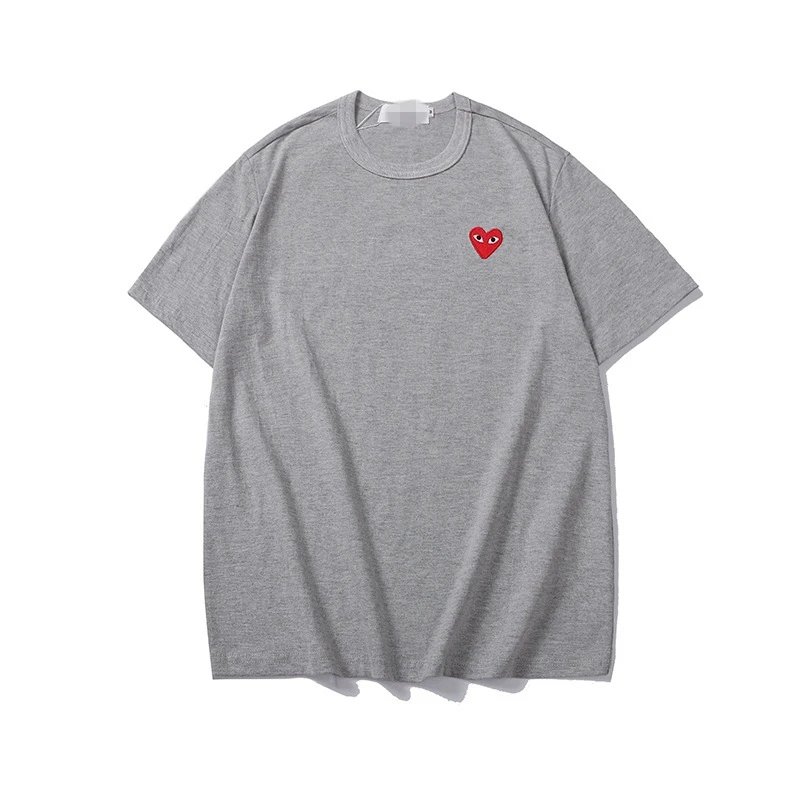 Comme des Garcons PLAY 2020-27 Gray Style 2027 Heart Logo T-Shirt Streetwear Look