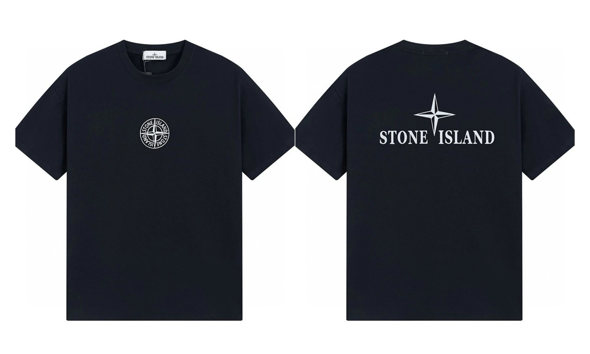 Stone Island Compass Street Style Black Short Sleeve T-shirt