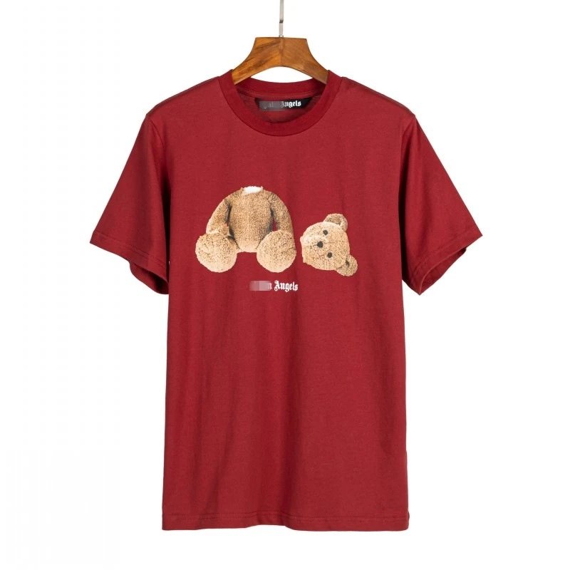 Palm Angels Premium Style Bear graphic T-shirt White Colorful Bear for Minimal Outfits