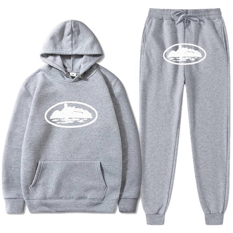 Stussy Light Gray Tracksuit Set Layered Outfit Logo