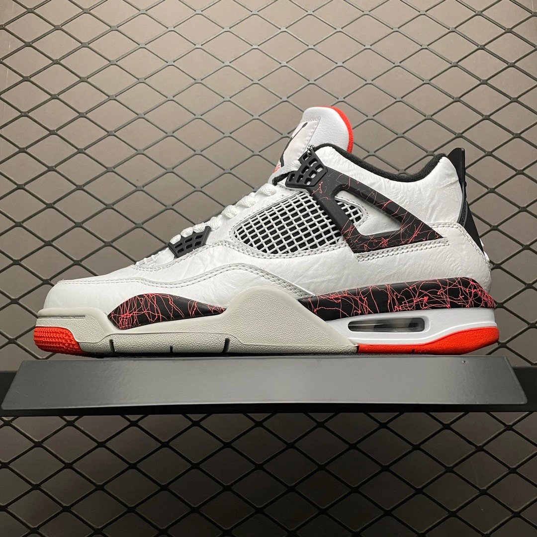 Jordan White, Black and Red Basketball High-Tops with Panelled Court Upper