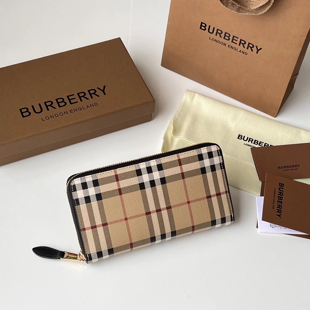 Wallet by Burberry with Burberry Check Zip Wallet