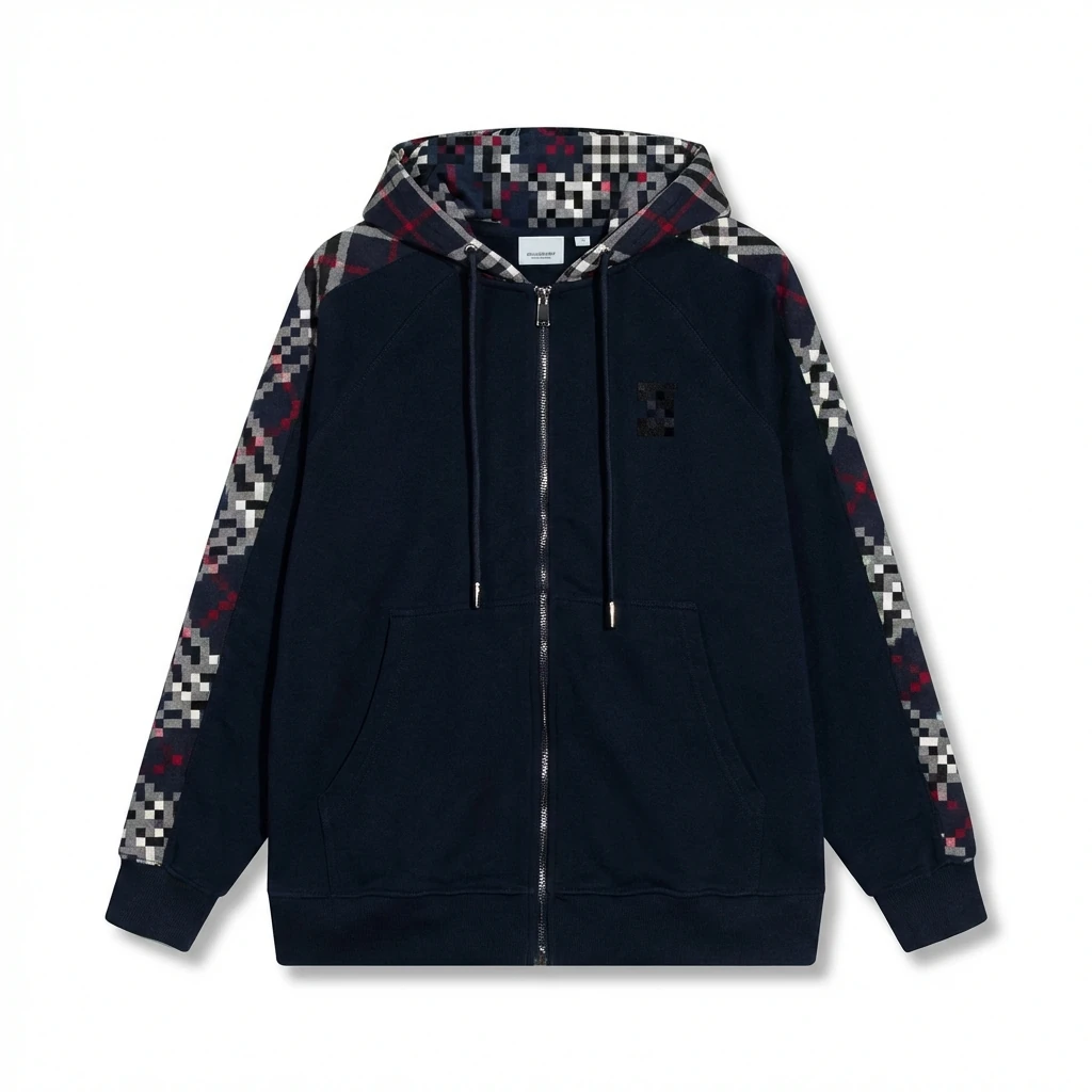 Other checkered patchwork style hoodie
