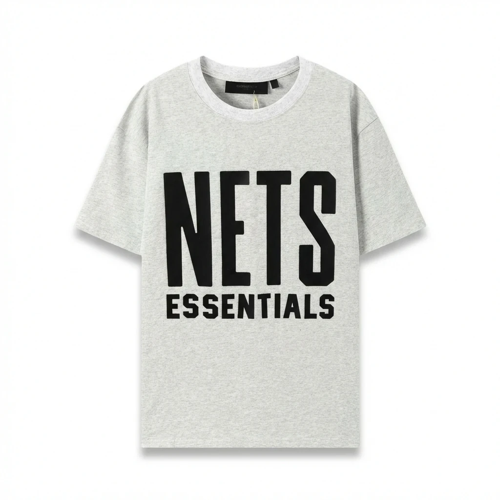 ESSENTIALS Trendy Brand Simple Style Grey T-shirt