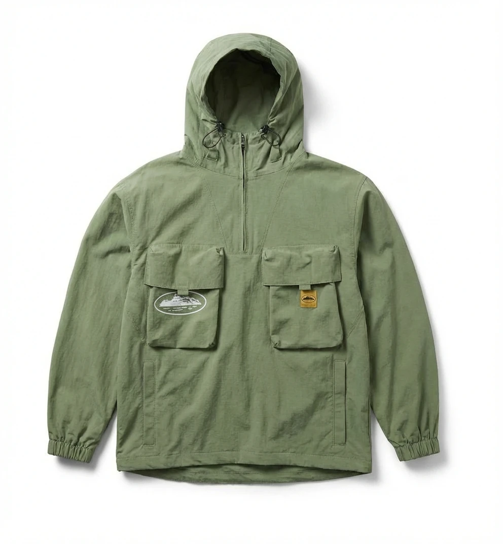 Corteiz military - style olive - green workwear jacket