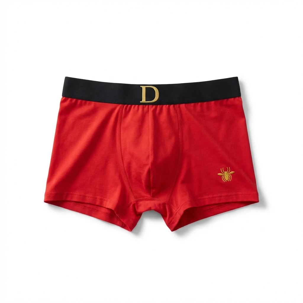 Dior red trendy brand boxer shorts.