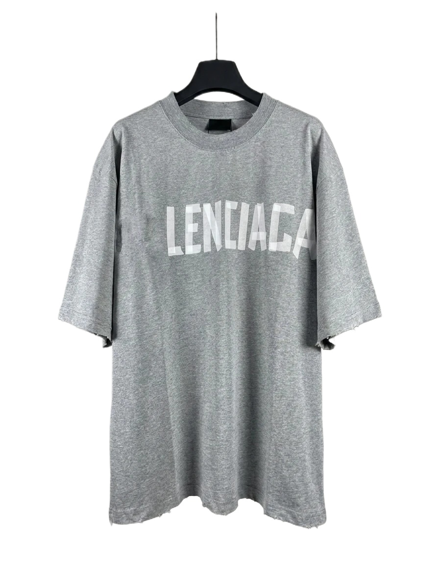 Balenciaga letter-style gray T-shirt