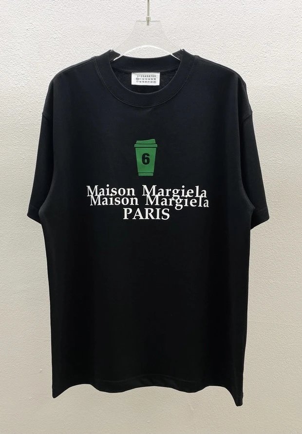 Maison Margiela No.6 Printed Street Style Black T-Shirt