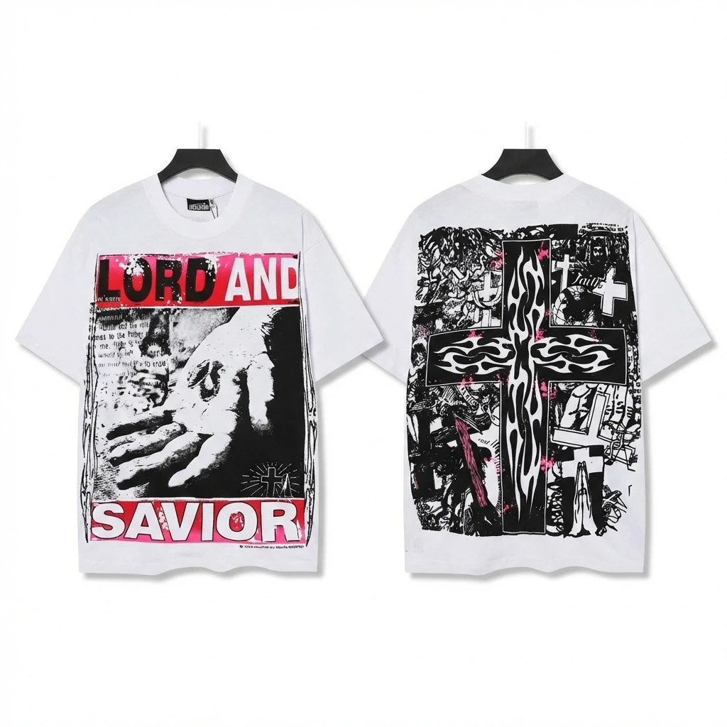 Hellstar religious style white T-shirt