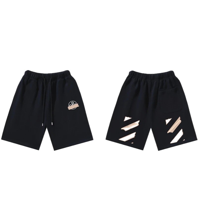 Off-White 019 Style Cool Black Shorts